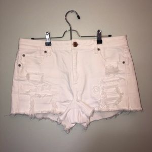 High Waisted White American Eagle Shorts